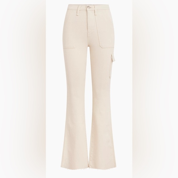 Hudson Jeans Faye Utility Hi-rise Cargo Bootcut Pants Egret Size 28 - Picture 1 of 5